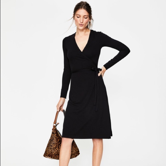 boden black wrap dress